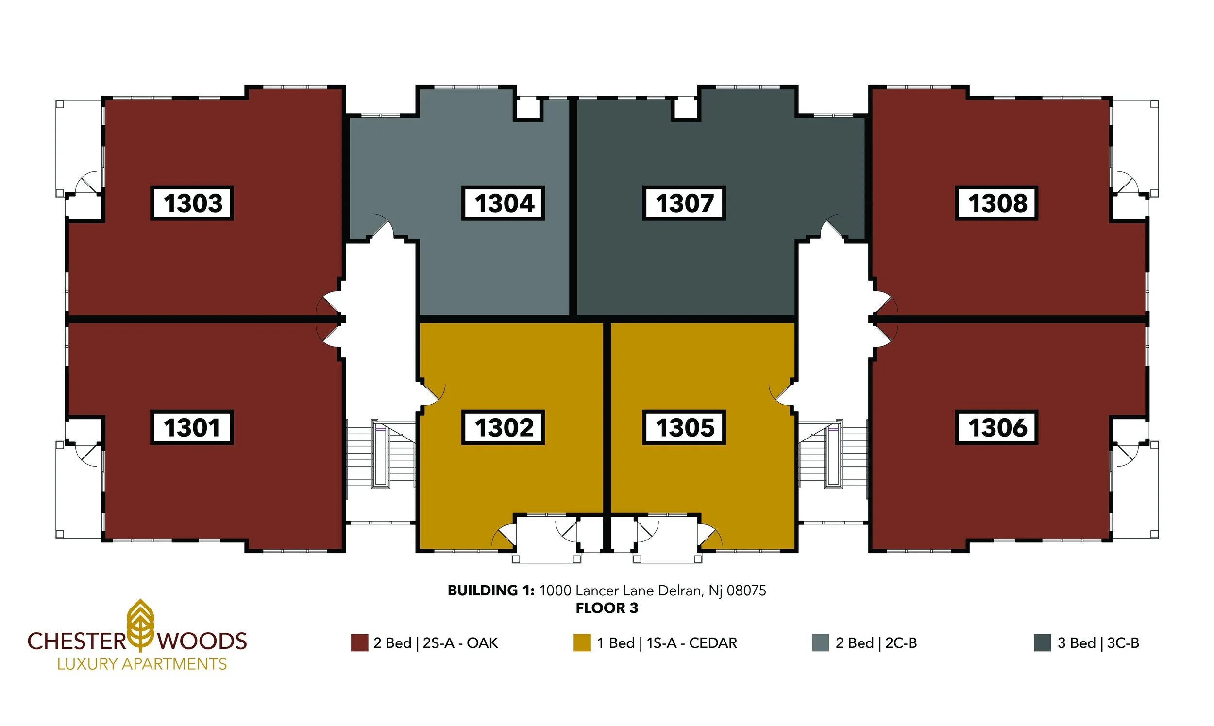 building 1 layout 1000 Lancer LANDING — Chester Woods Luxury